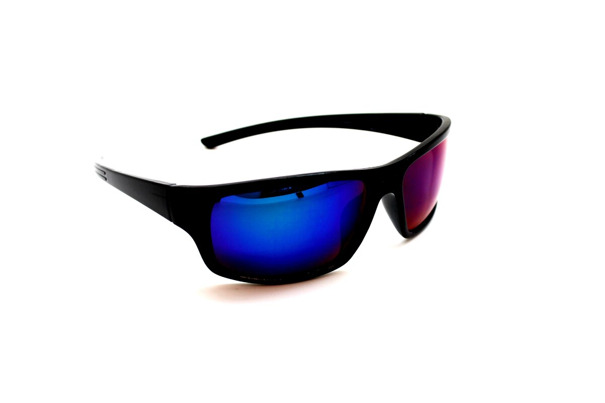 Мужские поляризационные - POLARIZED 3004 черный глянец синий сиреневый
